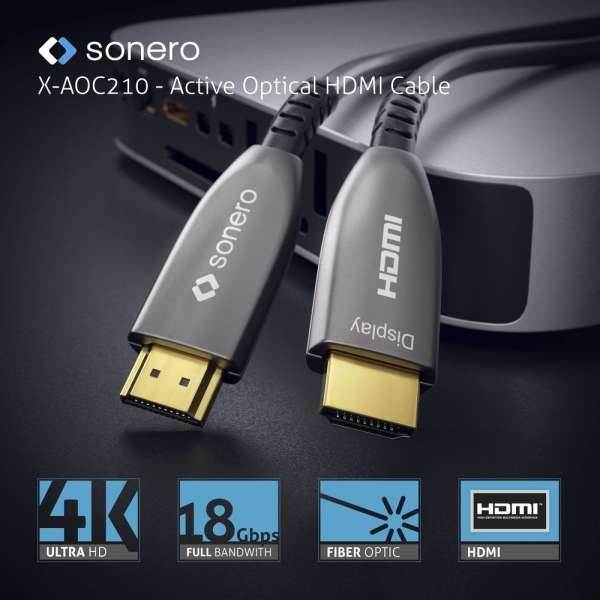 sonero Aktives HDMI 4K AOC Extender Kabel - 50m