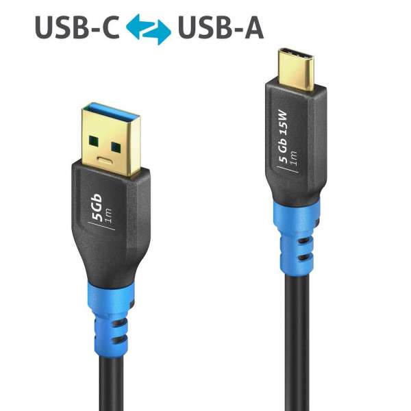 FlexInstall USB-C auf USB-A Kabel USB 3.2 Gen1x1 5Gbps 1.00m