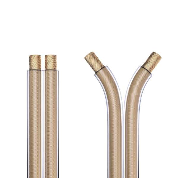 PureLink Lautsprecherkabel OFC 2x1,50mm² (0,10mm), 100 m, transparent mit blauer Kennlinie