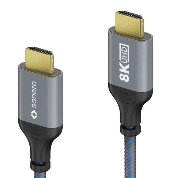 HDMI auf HDMI Kabel - 8K60 - grau/blau - 3,00m