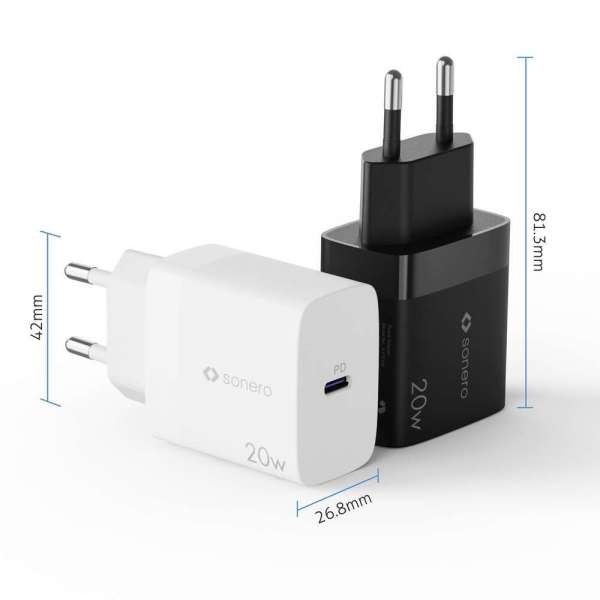 sonero USB-C Ladegerät - 1 Port - 20W PD - weiß