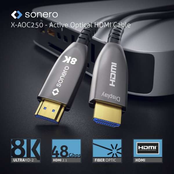 sonero Aktives HDMI 8K AOC Extender Kabel - 15m