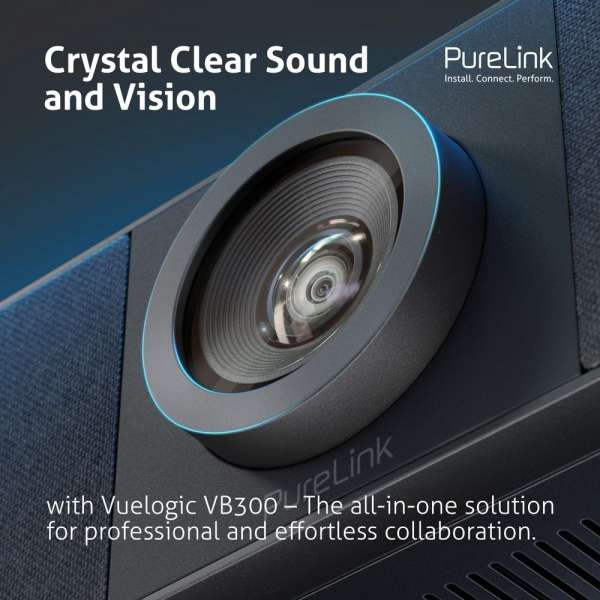 Vuelogic - Videobar mit AV Hub - VB300 - Kombination aus Soundbar, Kamera, Mikrofon und Umschalter