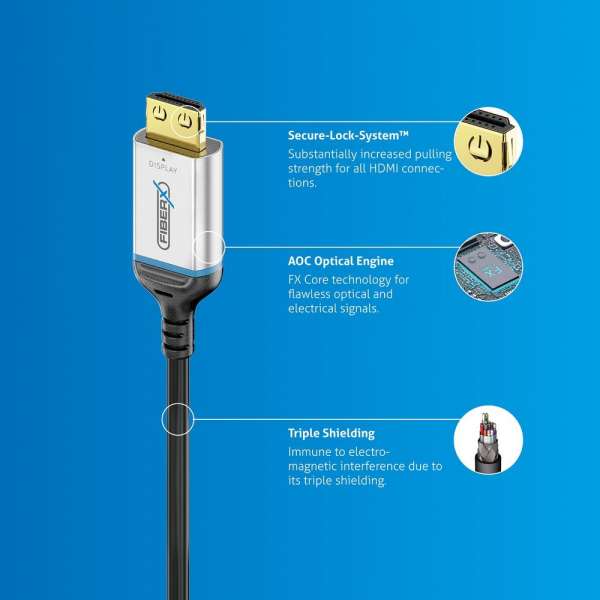 FiberX Serie - HDMI 8K Glasfaser Extender Kabel - 20m