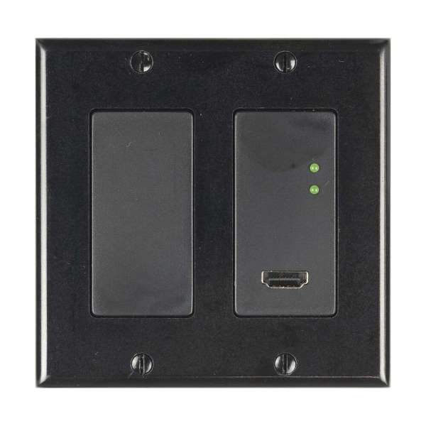 JustAddPower - Ultra Series 2-Gang Thin 4K Wallplate POE Encoder (Transmitter) - schwarz