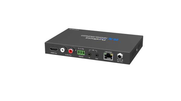 PureTools - HDMI IP Receiver, 1080p (60Hz 4:4:4), H.264 IP Streaming-Decoder mit HDMI loop out, POE, USB-Aufzeichnung und Audio-Breakout