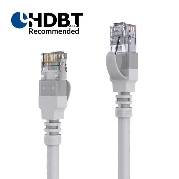 HDBaseT-zertifiziertes CAT 6A Patchkabel. S/FTP - LSOH - AWG 26 - grau - 5,00m