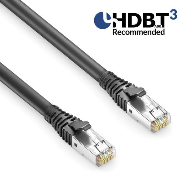 HDBaseT3-zertifiziertes CAT 6A Patchkabel. U/FTP - LSOH - AWG 23 - schwarz - 50,0m