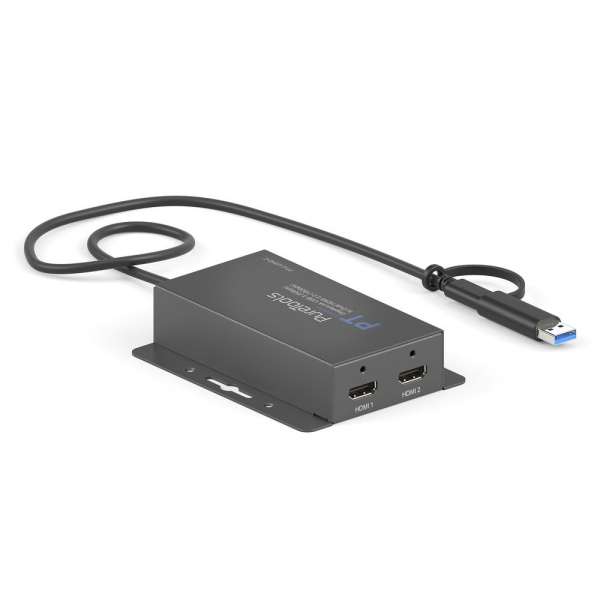 PureTools - USB3 zu Dual HDMI2.0 Display Link Konverter - Display Link USB 3 (5Gbps) zu Dual HDMI2.0 (18Gbps)