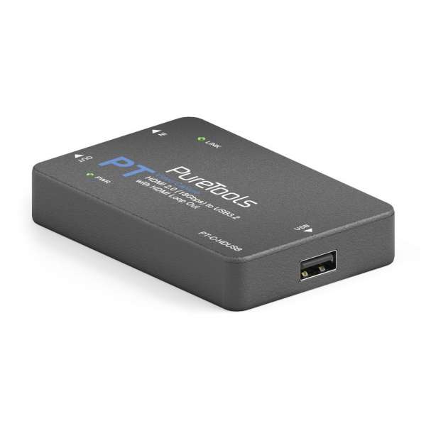 PureTools - HDMI2.0 Video Capture - 4K 60Hz HDMI to USB3.2 Conversion Tool, HDMI 2.0 (18Gbps) to USB 3 (5Gbps) mit HDMI Loop Out