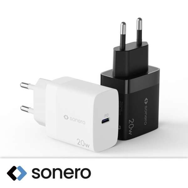 sonero USB-C Ladegerät - 1 Port - 20W PD - schwarz