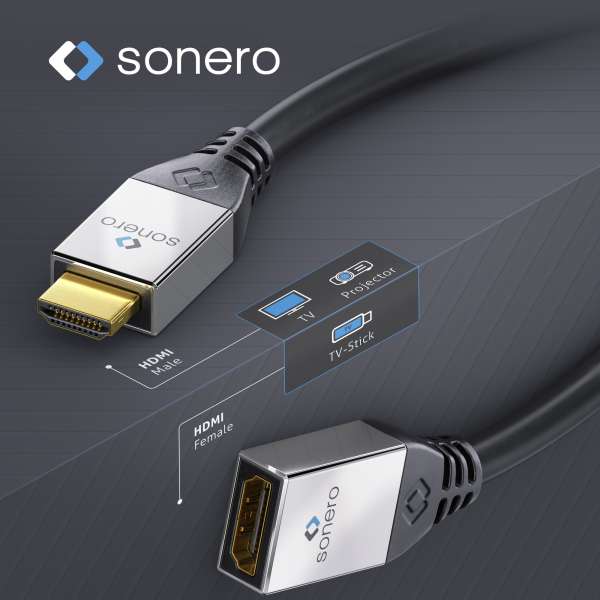 sonero HDMI auf HDMI Adapter Kabel 0,25m