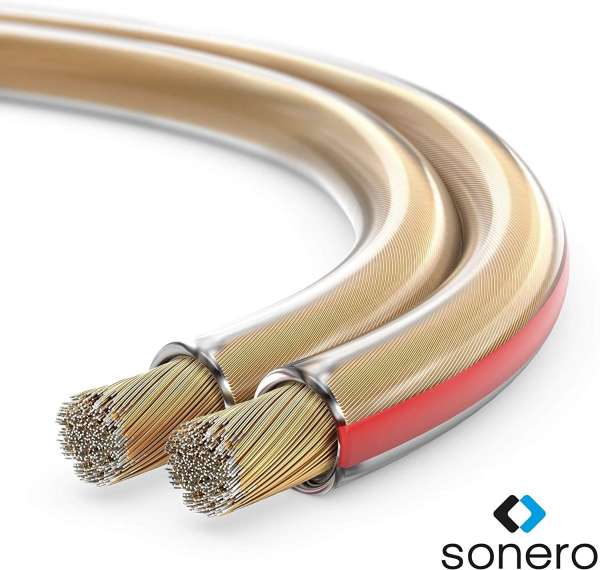 sonero Lautsprecherkabel 2x0,75mm², CCA 30,0m, transparent