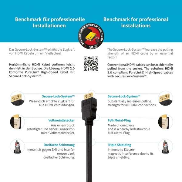 HDMI Kabel - PureInstall TPE halogenfrei 25,0m