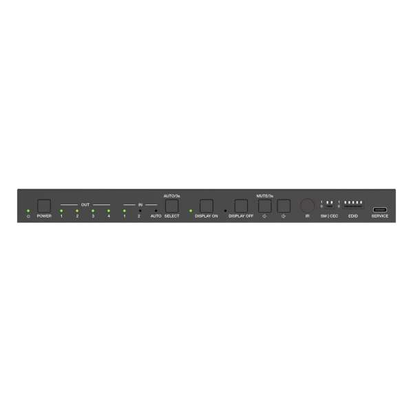 PureTools - 2x4 HDMI 2.1 Splitter / Switcher - 48Gbps - 8K (60Hz 4:2:0) 12 bit, Audio De-Embedding und Signal Management
