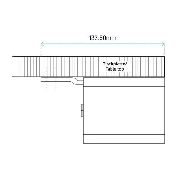 mediahub2 - Untertischhalterung (schwarz) - Für die bündige Montage des mediahub2 unter einem Tisch oder Regal etc.