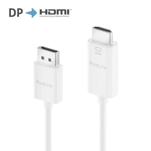 DisplayPort auf HDMI Kabel - 4K60 - iSerie - weiß - 1,00m