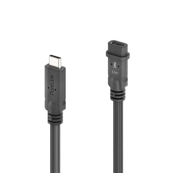 USB-C auf USB-C Verlängerungskabel USB4 Gen2x2 20Gbps - PureInstall 3.00m