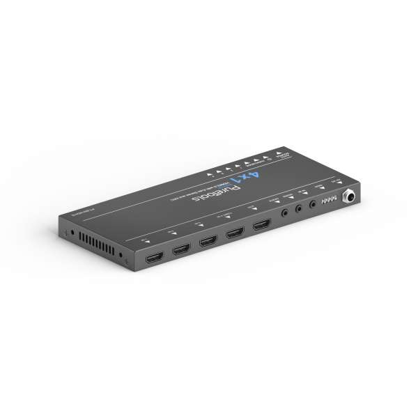 PureTools - 4x1 HDMI Switcher 4K (60Hz 4:4:4), Audio-De-Embedding, ARC, IR, TMDS Auto-Switching, RS232- und EDID-Management
