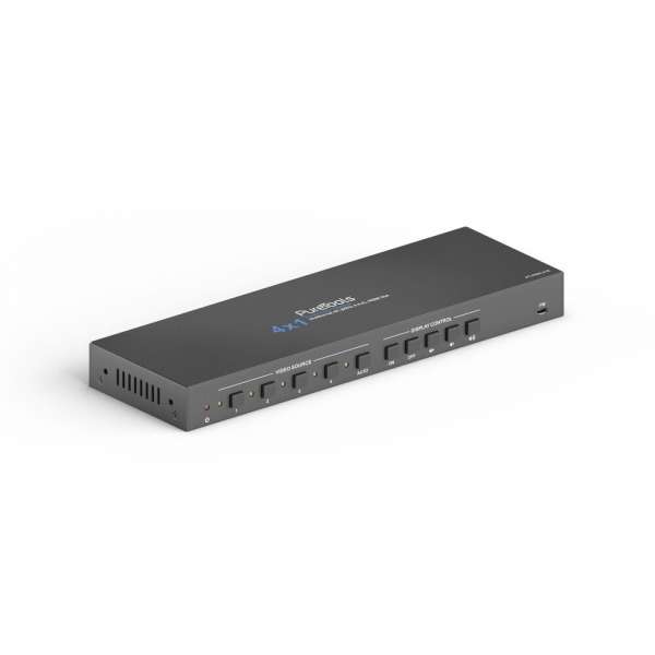 PureTools - 4x1 Multiformat Präsentations Switcher - 4K 60Hz 4:4:4 - 3 x HDMI und 1 x DP, EDID-Management und automatische Umschaltung mit TMDS-Erkenn