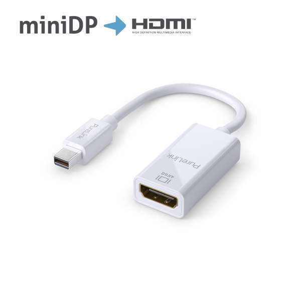 Mini DisplayPort auf HDMI Adapter - 4K60 - iSerie - weiß - 0,10m