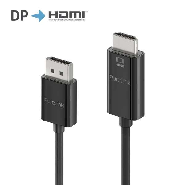 DisplayPort auf HDMI Kabel - 4K60 - iSerie - schwarz - 1,50m