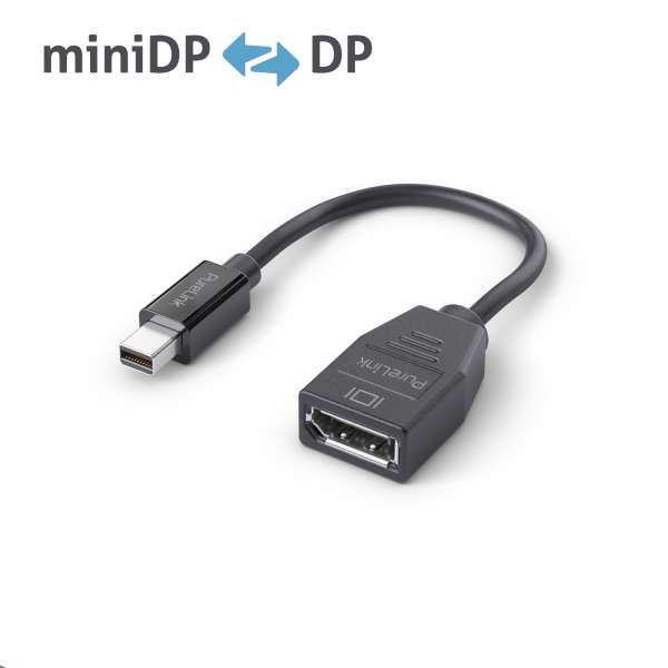 Mini DisplayPort auf DisplayPort Adapter - 4K60 - iSerie - schwarz - 0,10m