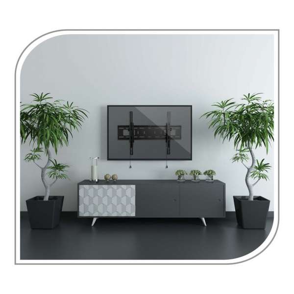 PureMounts® TV Halterung mit verstellbaren Armen gegen Diebstahl - VESA 600x400, schwarz