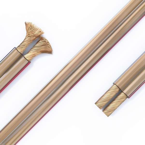 PureLink Lautsprecherkabel OFC 2x2,50mm², (0,20mm), 50,0m, transparent mit roter Kennlinie